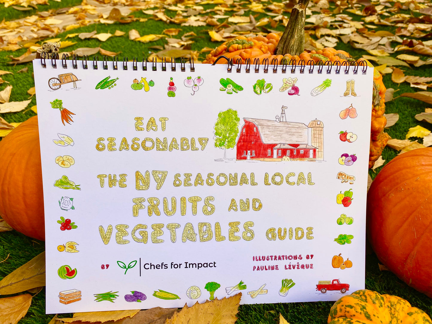 Local seasonal fruits and vegetables guide L12" x W9"
